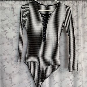 Charlotte Russe Striped Body Suit